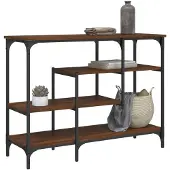 vidaXL Wandtafel met schappen 100x35x75 cm bruin eikenkleur