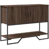 vidaXL Wandtafel 100x35x74,5 cm bewerkt hout bruin eikenkleurig