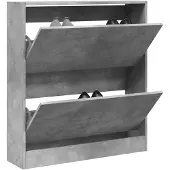 vidaXL Schoenenkast 80x21x87,5 cm bewerkt hout betongrijs