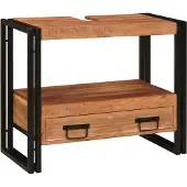 vidaXL Wastafel Kast Bruin 71 x 33 x 58 cm Massief Acacia Hout