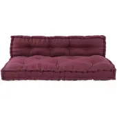 vidaXL Pallet Sofa Kussen 2 st Stof Bordeaux 120 x 80 x 38 cm