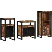 vidaXL Badkamermeubel Set met lade 3 pcs Massief Gerecycleerd Hout