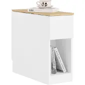 SoBuy FBT162-WN Nachtkastje 20x60x65 cm Wit met 3 vakken voor boxspringbed en kleine ruimtes