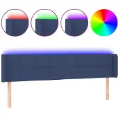 vidaXL Hoofdbord LED 183x16x78/88 cm stof blauw