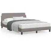vidaXL Bedframe "Dover", taupe, 140x200 cm, gestoffeerd