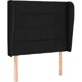vidaXL Hoofdbord met randen 83x23x118/128 cm stof zwart