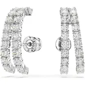 Swarovski Oorbellen 'Matrix' zilver / wit