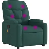 vidaXL Massagestoel met donkergroene stof