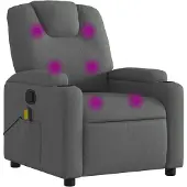 vidaXL Massagestoel in donkergrijze stof
