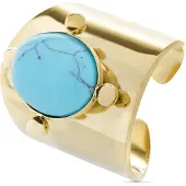 Luxenter turkoois ring afgewerkt in 18K geel goud - Kumora