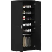 vidaXL Schoenenkast 80 x 39 x 178 cm Bewerkt hout Zwart Eiken