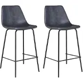 Happy Garden Set van 2 vintage LUCIEN barkrukken donkergrijs - Zithoogte 65cm