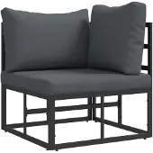 vidaXL Buiten Meubilair Metaal Zwart en Anthraciet 71,5 x 71,5 x 71 cm