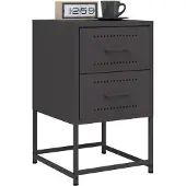 vidaXL Nachtkastjes 2 st 36x39x60,5 cm staal zwart