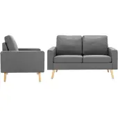 vidaXL 2-delige Loungeset met kussens fluweel zwart