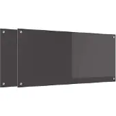 vidaXL Keukenachterwand 2 pcs Donkergrijs 110 x 50 cm gehard glas