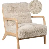 Beliani SKOVDE - Fauteuil - Lichtbeige - Kunstbont