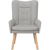 vidaXL Fauteuil Wolkgrijs Stof en multiplex