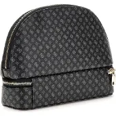GUESS Utensil zak Dome Cosmetic Pouch Coal Multi Logo Zwart