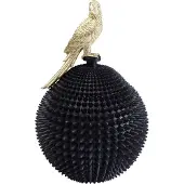 Kare Papegaai decoratieve doos, hoogte 40 cm, polyresin, zwart, goud Parrot, zwart, Woon-/ Eetkamer, Kunststof
