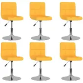 vidaXL Eetkamerstoelen draaibaar 6 st stof geel