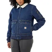Carhartt Denim-Sherpa, jeansjack vrouwen ,Blauw (H87) ,M