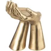 J-Line kandelaar handen resine goud 19x17.5x25cm