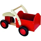 New Classic Toys Houten Bakfiets - Road Star - Rood - Zadelhoogte is 24 centimeter