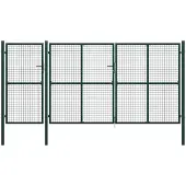 vidaXL Tuinpoort staal 400x200 cm groen