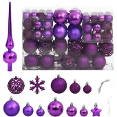 vidaXL 111-delige Kerstballenset polystyreen paars