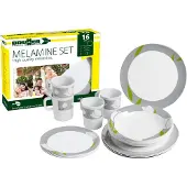 Brunner Melamine Serviesset, wit/grijs 2022 Kook- en serviessets