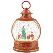 Lumineo Kerstlantaarn met kerstfiguren en kerstboom | | 25.5 cm