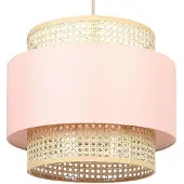 Beliani YUMURI - Hanglamp - Roze/ Natuurlijk - Polyester