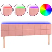 vidaXL Hoofdbord LED 200x5x78/88 cm fluweel roze