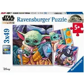Ravensburger Star Wars The Mandalorian: Grogu Moments - Kinderpuzzelset van 3 x 49 stukjes | Unieke en in elkaar passende stukjes | Ontwikkelt pr