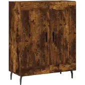 vidaXL Hoge kast 69,5x34x180 cm bewerkt hout gerookt eikenkleurig