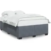 vidaXL Bedframe zonder matras 160x200 cm fluweel donkergrijs