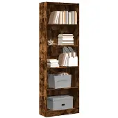 vidaXL Boekenkast 60x24x176 cm bewerkt hout gerookt eikenkleurig