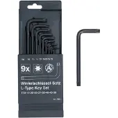 Kraftmann Winkelschlüssel-Satz T-Profil (für Torx) T10 - T50 9-tlg.
