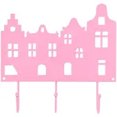 Global Affairs Kapstok - sleutelrek metaal - Amsterdam - grachtenhuizen - roze