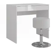 Vicco Sherry Kaptafel – 81.4 cm met kruk Wit/wit hoogglans