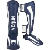 Venum Elite Kickboks Scheenbeschermers Navy Blauw Wit - M