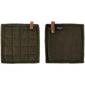 Tiseco Pannenlap Home Studio Velmar Green Olive (Set van 2)