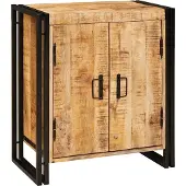 vidaXL Nachtkastje Bruin 66 x 35 x 76 cm Massief ruw mango hout