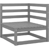 vidaXL 2-delige Loungeset met kussens massief grenenhout grijs