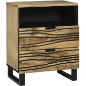 vidaXL Nachtkastje Naturel 50 x 33 x 62 cm Bewerkt hout