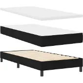 vidaXL Boxspring bed met hoofdeinde Zwart 200 x 90 cm Stof
