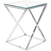 Beliani BEVERLY - Bijzettafel - Zilver - Glas