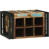 vidaXL Wijnrek 2 st 46 x 35 x 27,5 cm Massief Gerecycleerd Hout