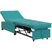 vidaXL Slaapbank Turquoise 194 x 67 x 82 cm Fluweel